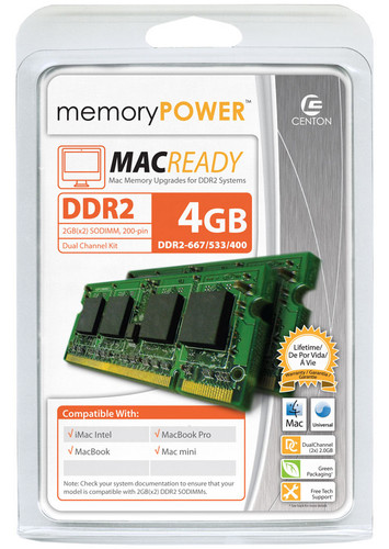 4GBS/D2-667KIT - Centon 4GB KIT PC2-5300 (667MHZ) DDR2 SODIMM
