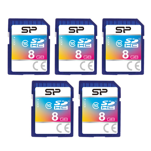 S5008GBSDH010V10AD - Silicon Power 8GB SDHC MEMORY CARD, 5 PACK