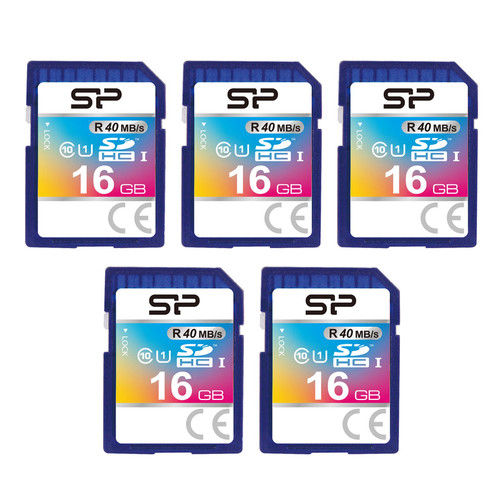 S5016GBSDH010V10AD - Silicon Power 16GB SDHC MEMORY CARD, 5 PACK