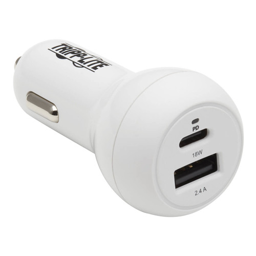 U280-C02-30W-K - Tripp Lite USB CAR CHARGER DUAL-PORT USB C 18W, USB