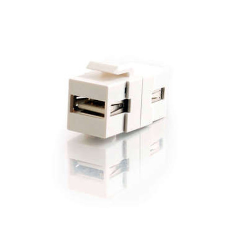28748 - C2G SNAP-IN USB A/A FEMALE KEYSTONE INSERT MODULE - WHITE (TAA COMPLIANT)