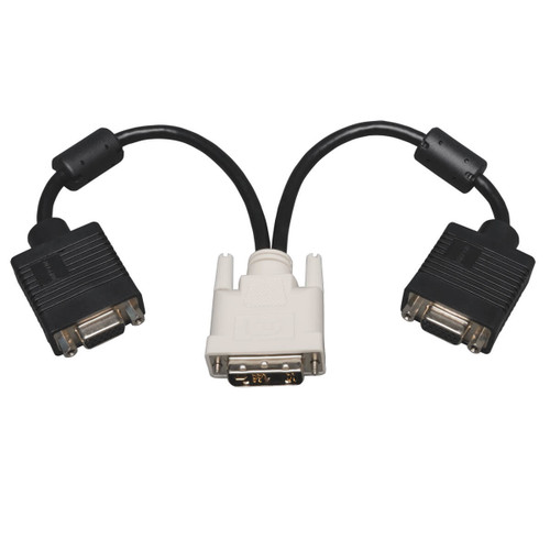 P120-001-2 - Tripp Lite 1FT DVI TO VGA SPLITTER ADAPTER CONVERTER DVI-A ANALOG M TO 2X HD15F 1 FT