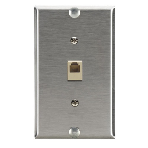 WP367 - Black Box WALLPLATE - STAINLESS STEEL WITH PHONE JACK