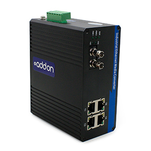 ADD-IFMC-FX-1ST4 - AddOn Networks ADDON 4 10/100BASE-TX(RJ-45) TO 1 100BASE-FX(ST) MMF 1310NM 2KM INDUSTRIAL MEDIA