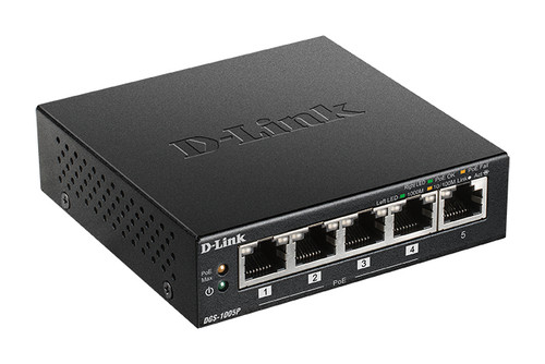 DGS-1005P - D-Link 5-PORT GIGABIT UNMANAGED DESKTOP SWITCH WITH 4 POE PORTS