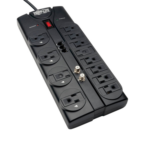 TLP1208TELTV - Tripp Lite SURGE PROTECTOR 12 OUTLET 120V RJ11 COAX 8FEET CORD 2880 JOULE