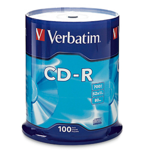 94554 - Verbatim 100 X CD-R - 700 MB ( 80MIN ) 52X - SPINDLE - STORAGE MEDIA