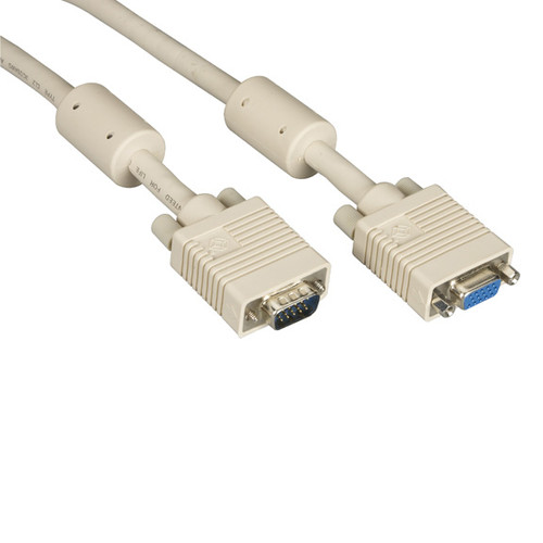 EVNPS06-0050-MF - Black Box VGA VIDEO CABLE WITH FERRITE CORE - MALE/FEMALE, BEIGE, 50-FT. (15.2-M)