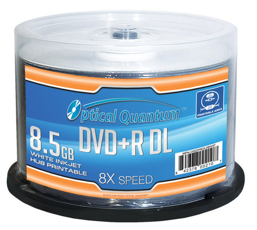 OQDPRDL08WIP-H - Vinpower Digital 50PK DVD+R DL 8X 8.5GB OPTICAL