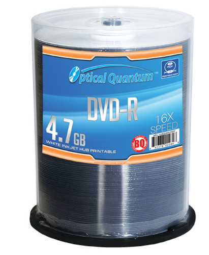 OQBQDMR16WIP - Vinpower Digital 100PK DVD-R 16X 4.7GB OPTICAL