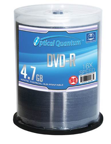 OQBQDMR16WTP - Vinpower Digital 100PK DVD-R 16X 4.7GB OPTICAL