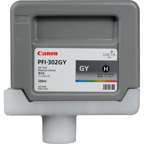 2217B001AA - Canon CANON PFI-302GY -PIGMENT GRAY INK 330ML