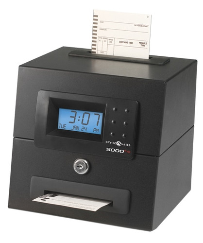 PYRAMID TIME SYSTEMS 5000HD HEAVY DUTY AUTO TIME CLOCK TAKES TEDIOUS MANUAL CALCULATIONS OFF THE TO-D