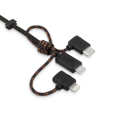 99MO023047 - MOSHI APPLE MFI-CERTIFIED UNIVERSAL CHARGING CABLE FOR IOS, USB-C, AND MICRO USB DEVIC