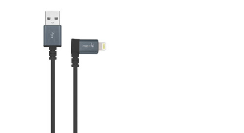 99MO023043 - MOSHI APPLE MFI-CERTIFIED 90-DEGREE LIGHTNING TO USB CABLE WITH ANODIZED ALUMINUM HOUS