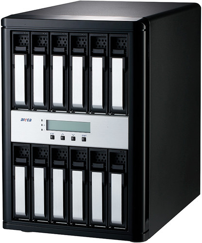 8042-12 - Areca 12-BAY SAS 12GB TOWER RAID SUBSYSTEM SUPPORT 2GB CACHE PER,CONTROLLER, OPT