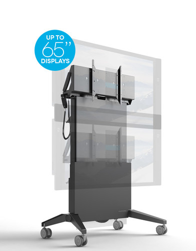 FPS1/EL/GG/EX - SALAMANDER DESIGNS MOBILE STAND, ELECTRIC LIFT- GRAPHITE AND GRAY- EXPORT, SUPPORTS PANELS 42-65 4.