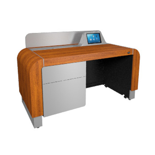 L7-F61A-WD-SLHB3 - MIDDLE ATLANTIC PRODUCTS PRE-CONFIGURED L7 SERIES LECTERN IN GLAMOUR CHERRY WITH SILVER ACCENTS