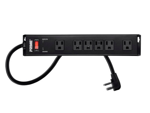 27856 - 6 OUTLET METAL SURGE PROTECTOR POWER STRIP WITH 15FT CORD_ 1150 JOULES_ BLACK