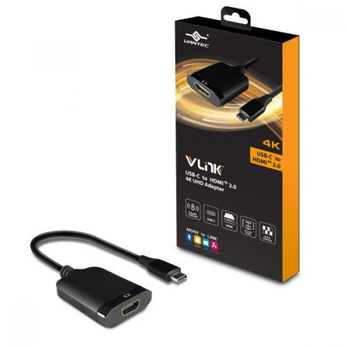 CB-CU300HD20 - VANTEC THE VLINK USB-C TO HDMI 2.0 4K/60HZ ACTIVE ADAPTER OFFERS VIVID CLARITY WHEN CON