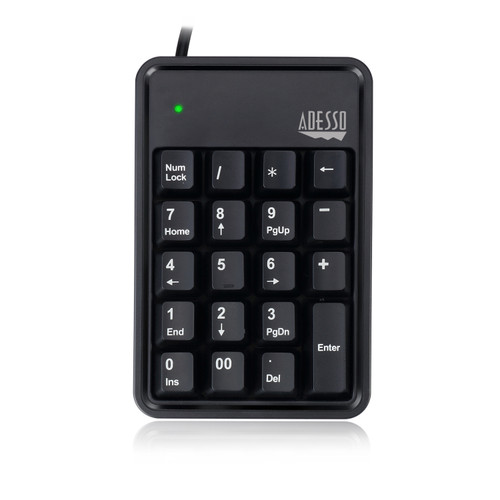 AKB-600HB - Adesso 19-KEY USB NUMERIC KEYPAD ,BUILT-IN 3-PORT USB HUBS , DURABLE MECHNICAL