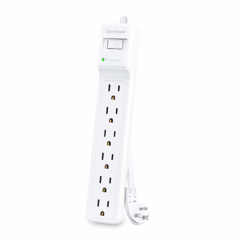 B615 - Cyberpower 15FT 500J WHITE 6OUT SURGE