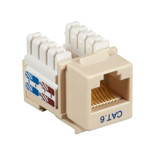 CAT6J-IV-25PAK - Black Box CAT6 KEYSTONE JACK - UNSHIELDED, RJ45, IVORY, 25-PACK