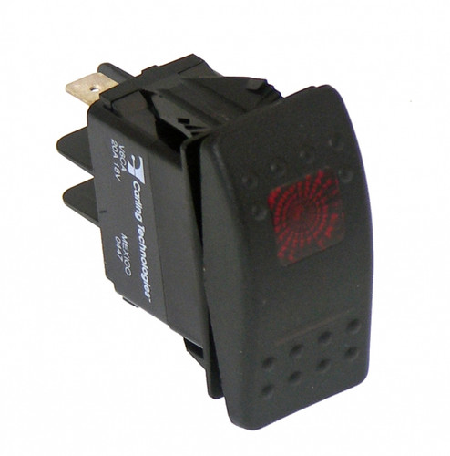 C-SW-2 - Havis BLACK PADDLE ROCKER SWITCH,SPDT,20AMP,12V,BLK,W-LT,LED,SP