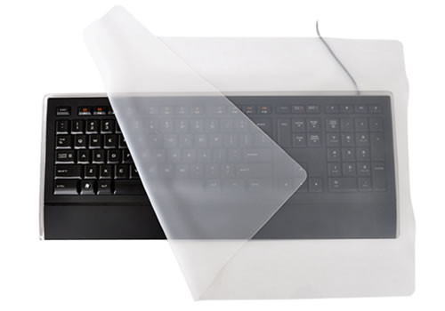 COOLDRAPE/10 - Man & Machine THE DRAPE KEYBOARD COVER (CLEAR): 100% SILICONE; FOR USE WITH COMPUTER KEYBOARDS