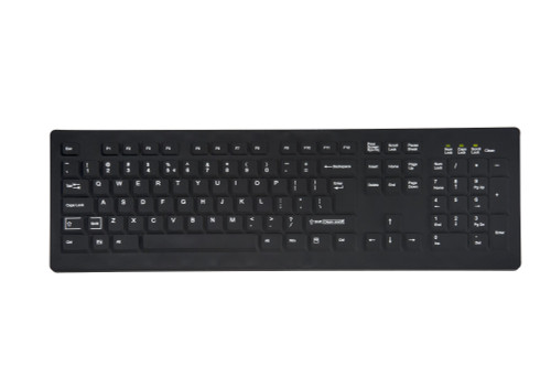 KBA-CK104S-BNUN-US - TG3 Electronics CLEANABLE SEALED BLACK KEYBOARD; 104 KEY WITHSTANDS HOSPITAL GRADE CLEANERS AND