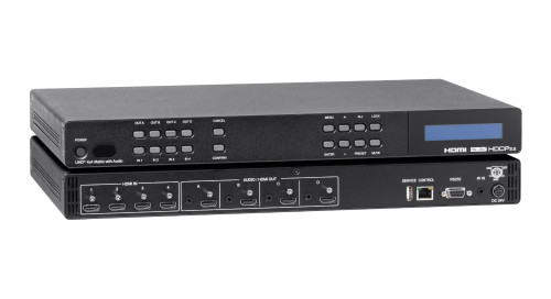 HDMX44A-18G - KanexPro ULTRA-FAST 4X4 HDMI MATRIX SWITCHER WITH AUDIO EXTRACTION 4K/60HZ