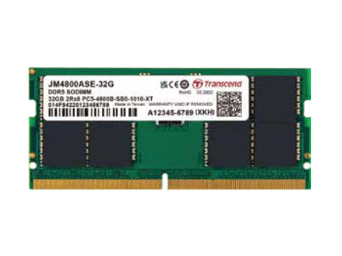 JM4800ASE-32G - Transcend 32GB JM DDR5 4800 SO-DIMM 2RX8 1.1V