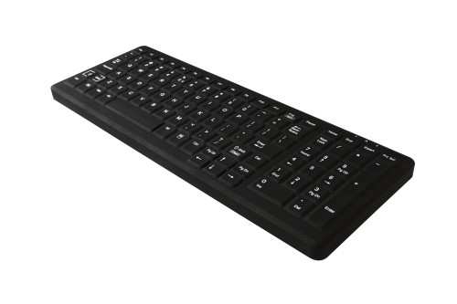 KBA-CK103S-BNUW-US - TG3 Electronics CLEANABLE SEALED BLACK KEYBOARD; 103 KEY W/ WHITE BACKLIGHTING. WITHSTANDS HOSPI