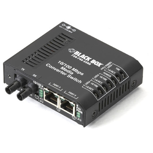 LBH100A-ST - Black Box FAST ETHERNET (100-MBPS) SWITCH - (2) 10/100-MBPS COPPER RJ45, (1) 100-MBPS MULT