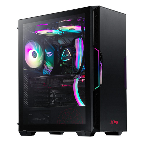 75260179 - STARKER COMPACT PC CASE SOLID FRONT BLACK MID-TOWER ATX RGB TEMPERED GLASS 2 ARG