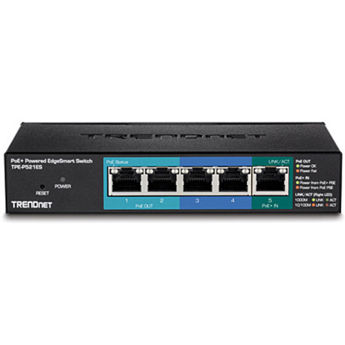 TPE-P521ES - Trendnet 5-PORT GIGABIT POE+ POWERED EDGESMART SWITCH WITH POE PASS THROUGH