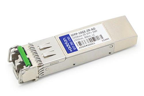 SFPP-10GE-ZR-AO - AddOn Networks ADDON JUNIPER NETWORKS SFPP-10GE-ZR COMPATIBLE TAA COMPLIANT 10GBASE-ZR SFP+ TRA