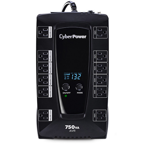 AVRG750LCD - Cyberpower 450W DESKTOP LINE INTERACTIVE LCD AVR 5-15P PLUG 12 OUTLET 15 AMP COMPACT 3YR WA
