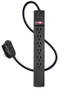 27033 - Monoprice MONOPRICE 6 OUTLET SURGE PROTECTOR POWER STRIP 6FT CORD, 2 PORT USB CHARGER ON T