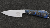 Custom M1 Caper - Blue G10 / Carbon Fiber Burl - Silver Cerakote