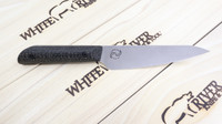 Custom Liong Mah Utility Knife - Black Burlap Micarta