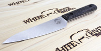 Custom Liong Mah Utility Knife - Black Burlap Micarta