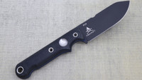 Custom FC4 - Black Cerakote - Black Canvas Micarta / Blue Liner Handle