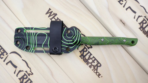 Custom Exodus 3 - Green / Black G10 Swirl - Topo Sheath