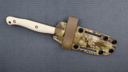 Custom Exodus 4 - Ivory Micarta - OD Blade - Hex Cam Sheath