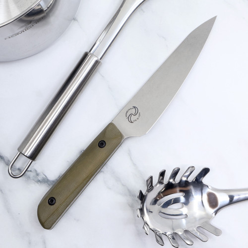 Custom Liong Mah Utility Knife - Olive Drab G10