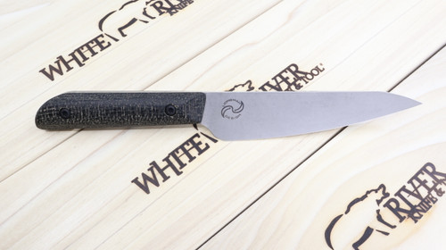 Custom Liong Mah Utility Knife - Black Burlap Micarta