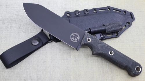 Custom FC5 - Black Cerakote - Black Canvas Micarta Handle