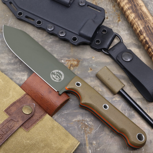Custom FC5 - OD Cerakote - OD Micarta / Orange Liner Handle