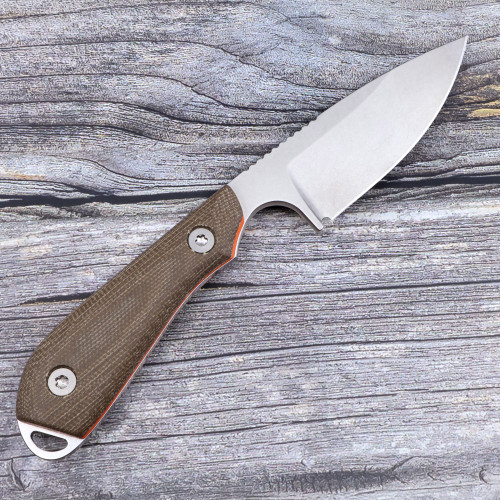 Custom M1 Caper - Magnacut - O.D. Micarta with Orange G10 Liners